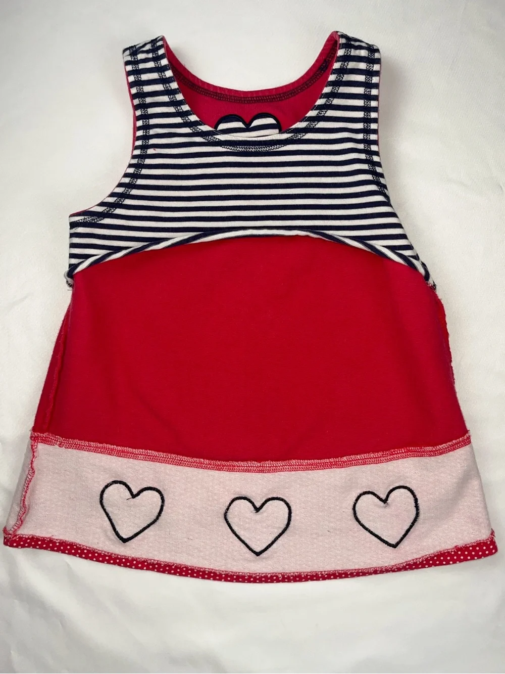 Gymboree 2000s Rainbow Tag Hearts Applique Tank Vintage Dress, Small